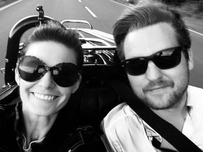Marie & Philippe in the 3-wheeler
