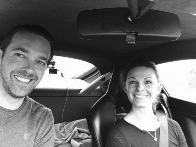 Renaud & Marie in an Aston Martin V8